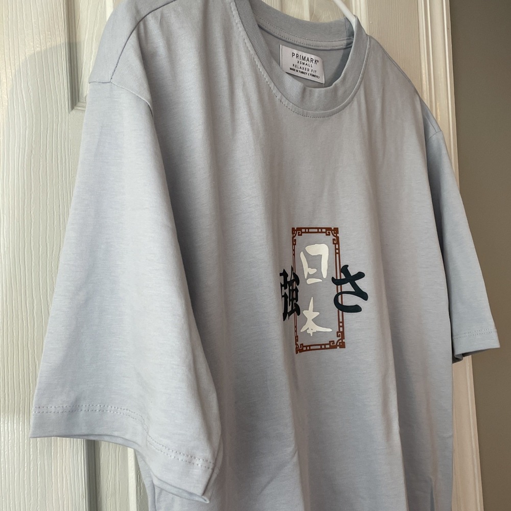 Primark T-Shirt Men's X-Small Relaxed Fit Light Blue 100% Cotton NWOT - Picture 6 of 14